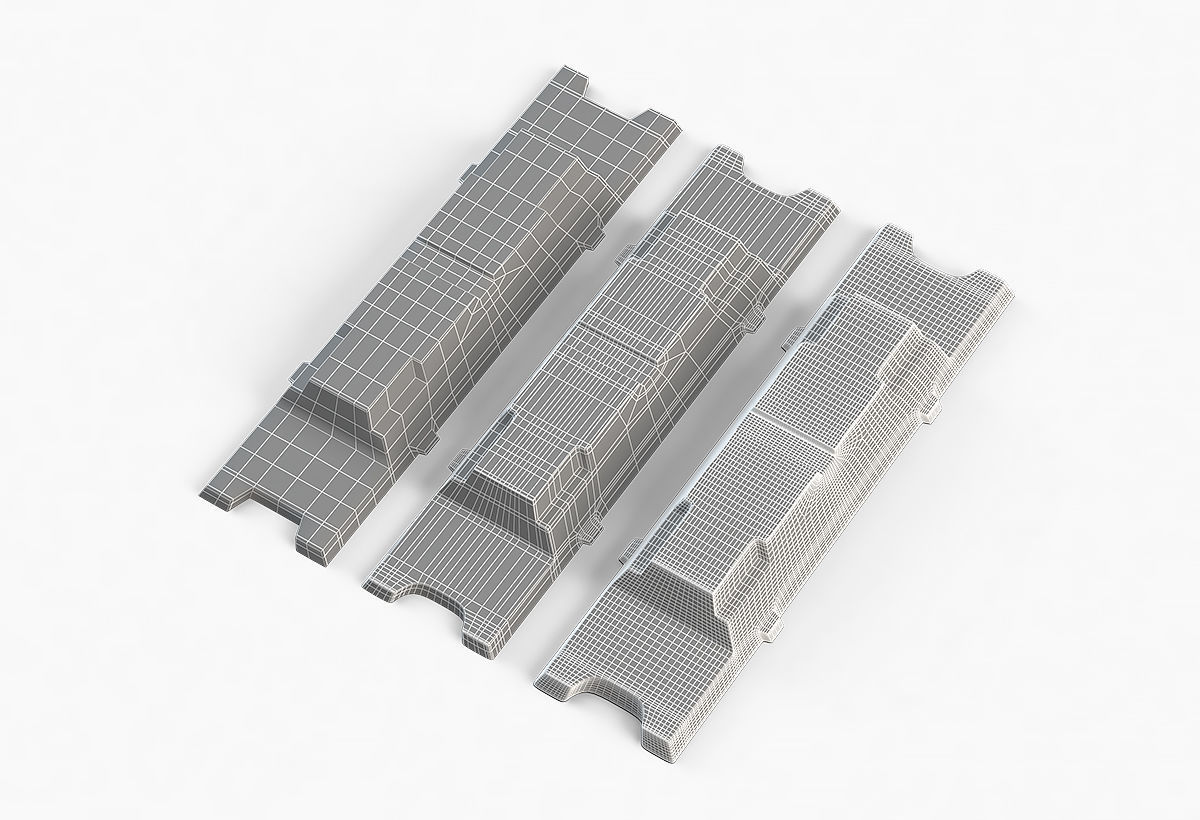 Aluminium Zinc Nickel Silver Titan Steel ingot 4 3D model_5