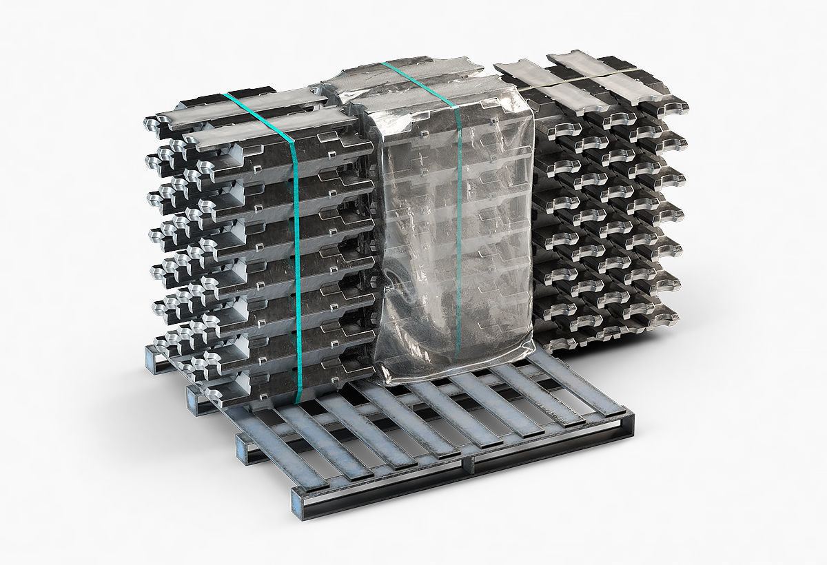 Aluminium Zinc Nickel Silver Titan Steel ingot 4 3D model_11