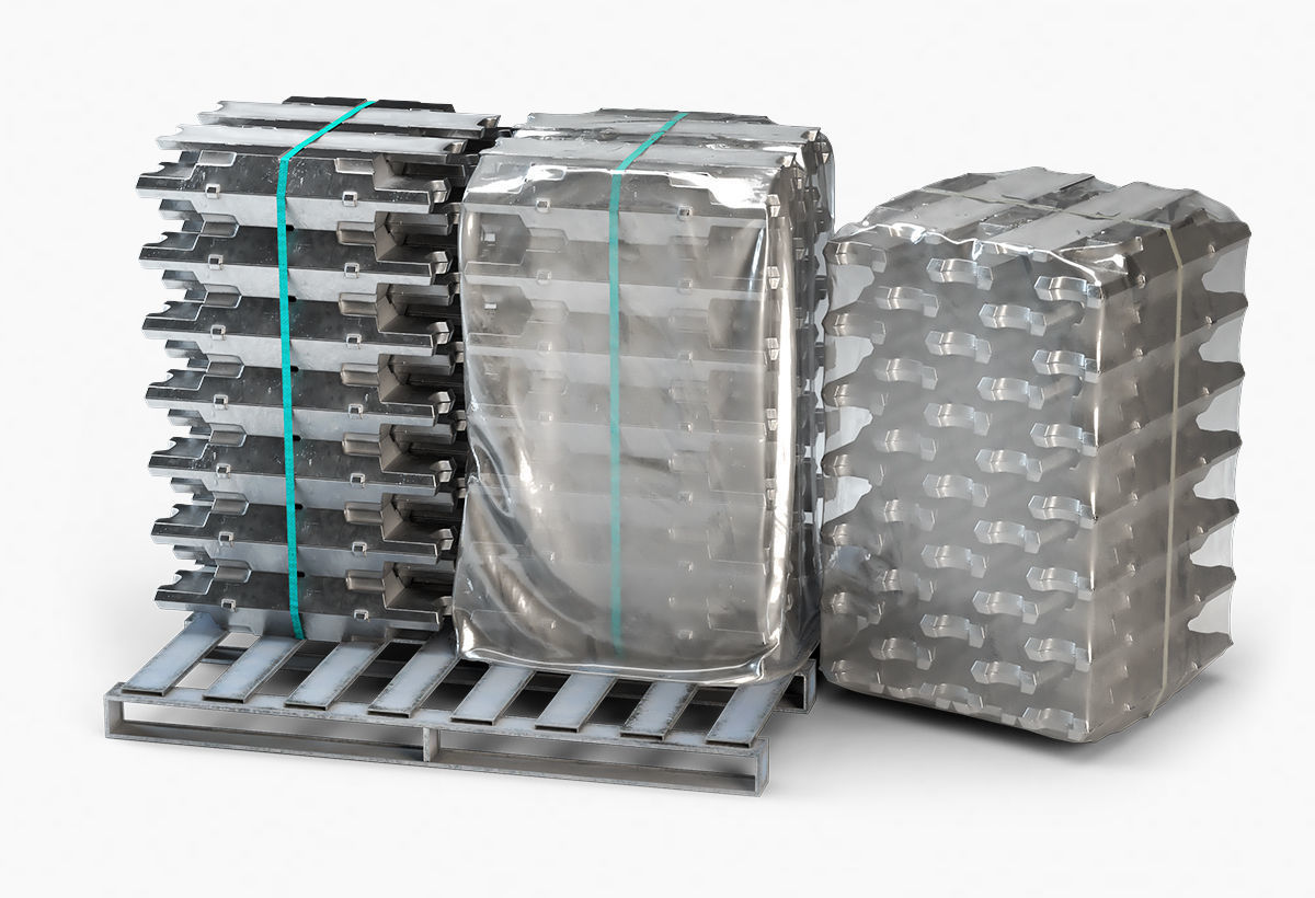 Aluminium Zinc Nickel Silver Titan Steel ingot 4 3D model_2
