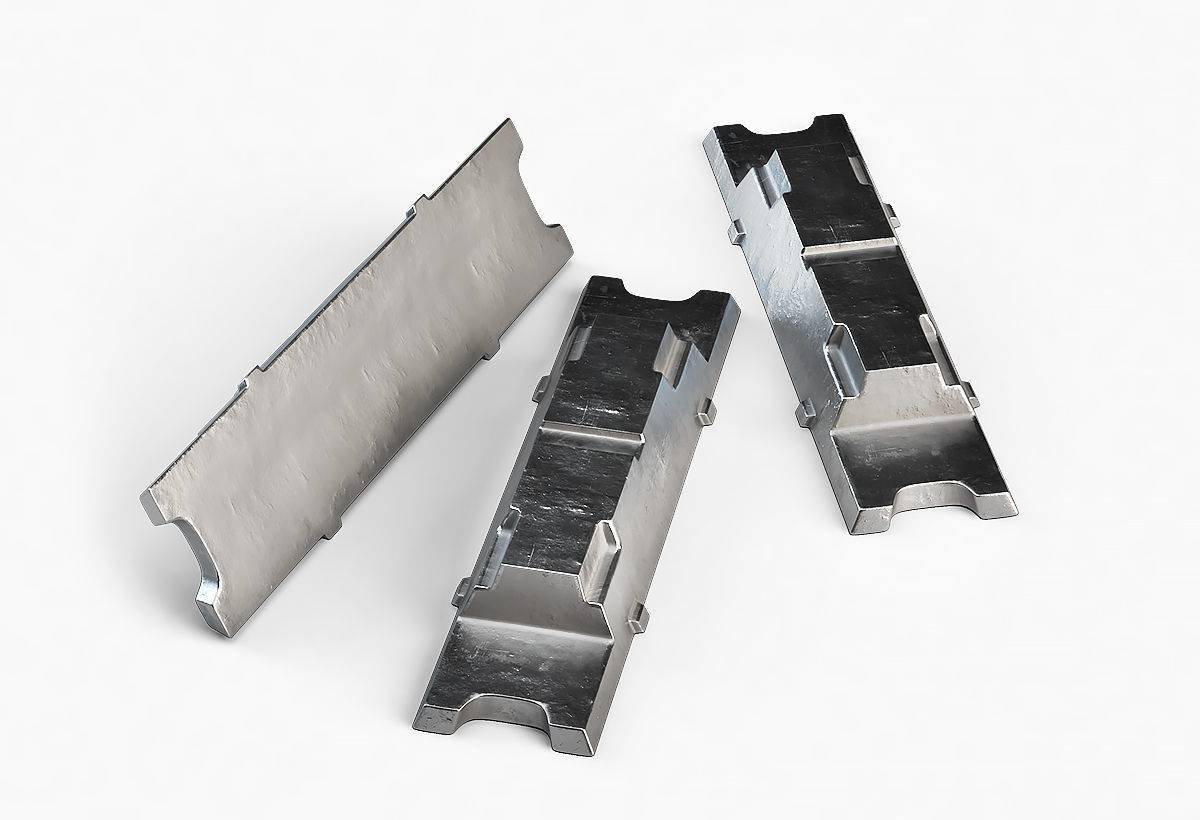 Aluminium Zinc Nickel Silver Titan Steel ingot 4 3D model_9