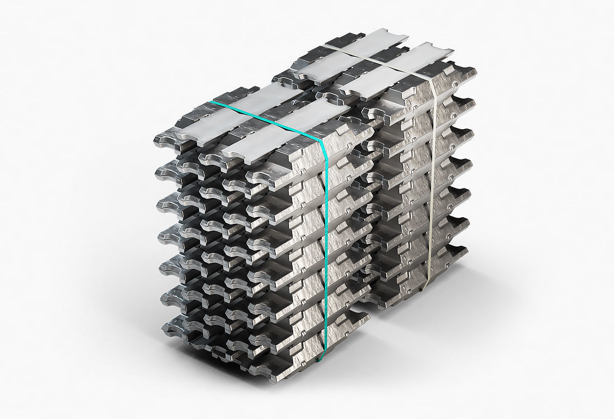 Aluminium Zinc Nickel Silver Titan Steel ingot 4 3D model_10