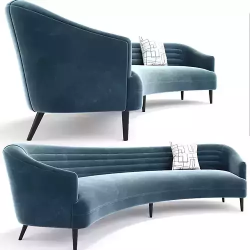 Agnes Velvet Mid-Century Sofa
