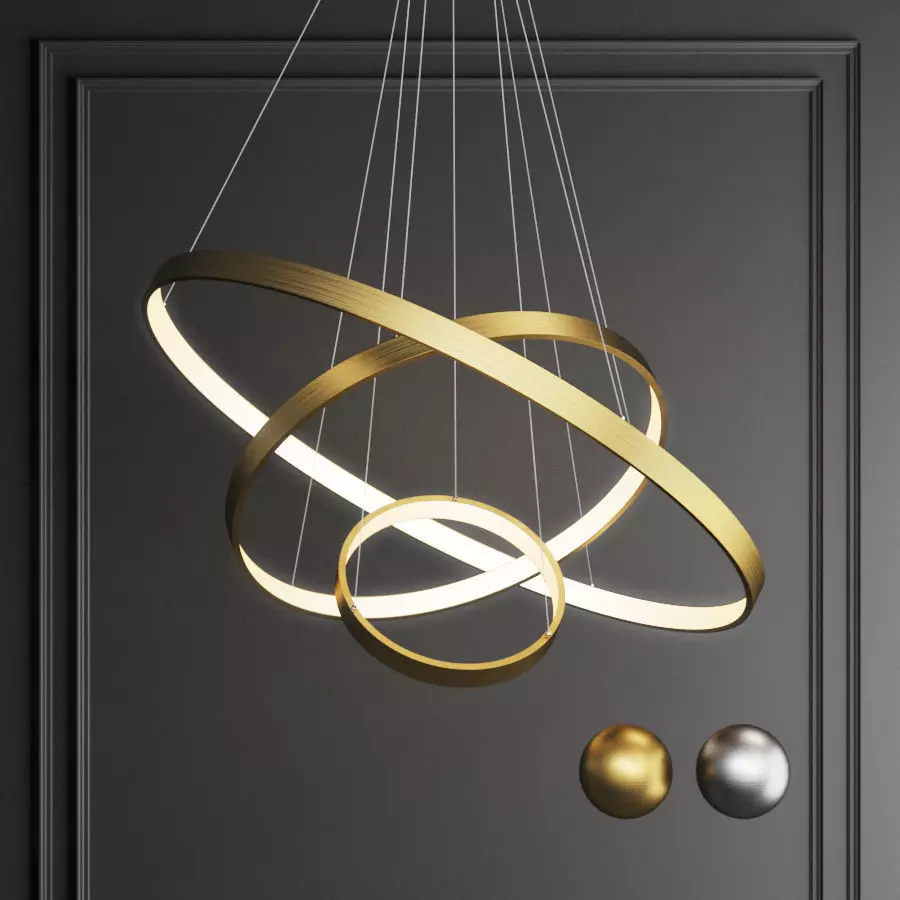 indoor modern circular ring chandelier 3D model_0