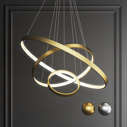 indoor modern circular ring chandelier 3D model