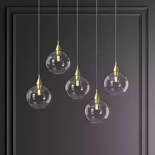 Firefly 5 bulb black pendant light 3D model
