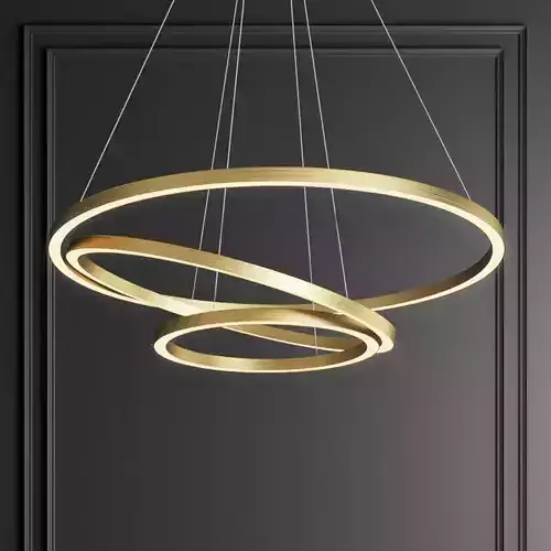 Capella Black and Gold 3 Ring Chandelier 3D model Capella Black and Gold 3 Ring Chandelier 3D model
