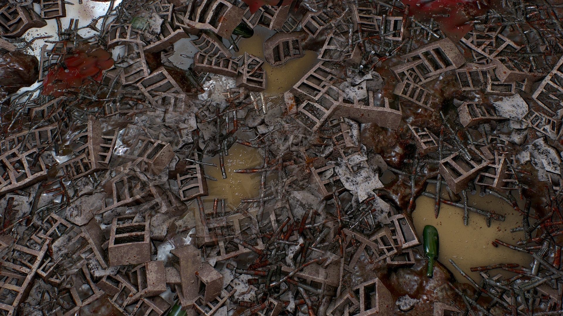 PBR seamless postapocalyptic dump ground textures Texture_1