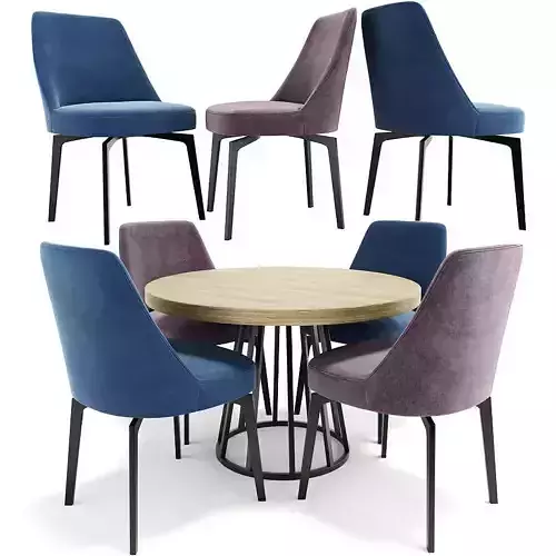 Leda Flexform Chair with Metal Legs