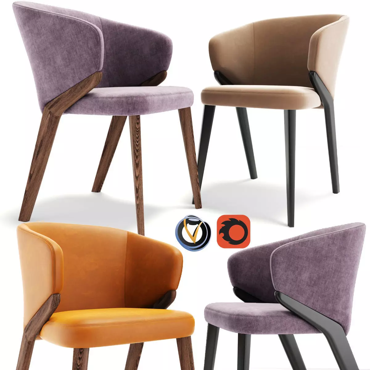 Bross Nora Dining Chair 1530 Armchair 3D model