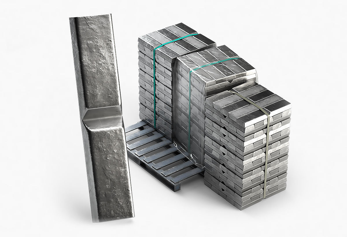 Aluminium Zinc Nickel Silver Titan Steel ingot 5 3D model_0