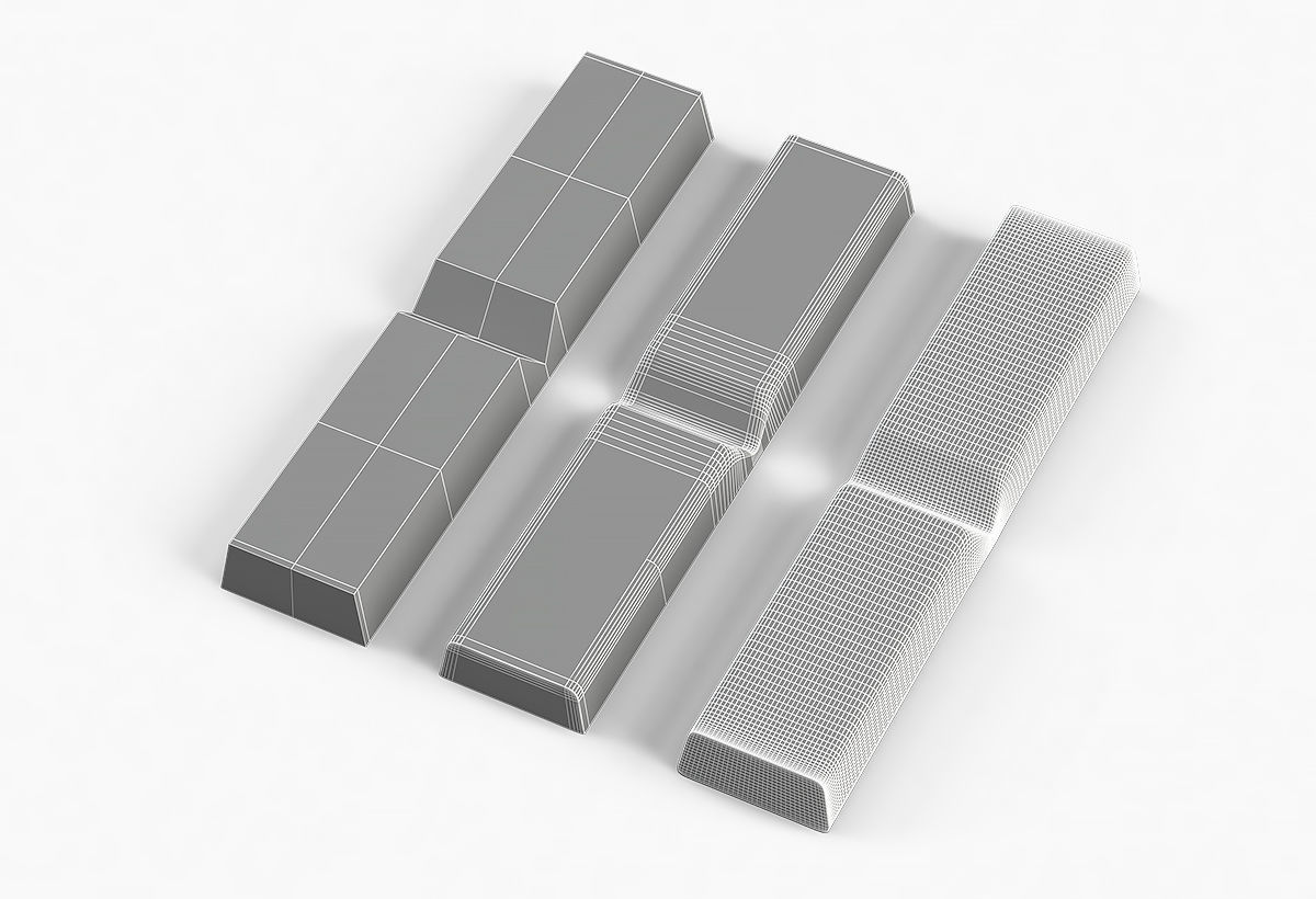 Aluminium Zinc Nickel Silver Titan Steel ingot 5 3D model_8