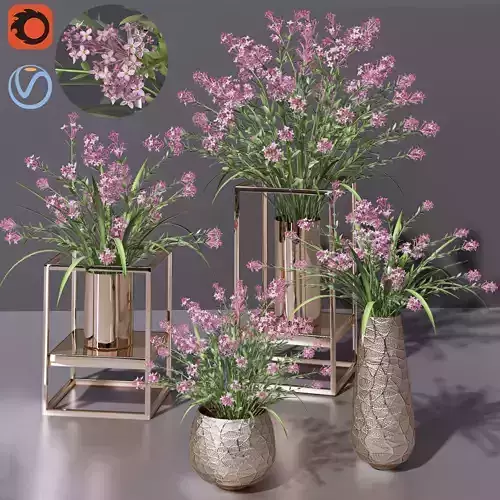 Pink lilac Bouquet Pot