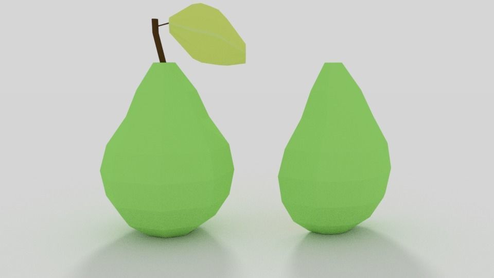 Low Poly Cartoon Pear Low-poly 3D model_3
