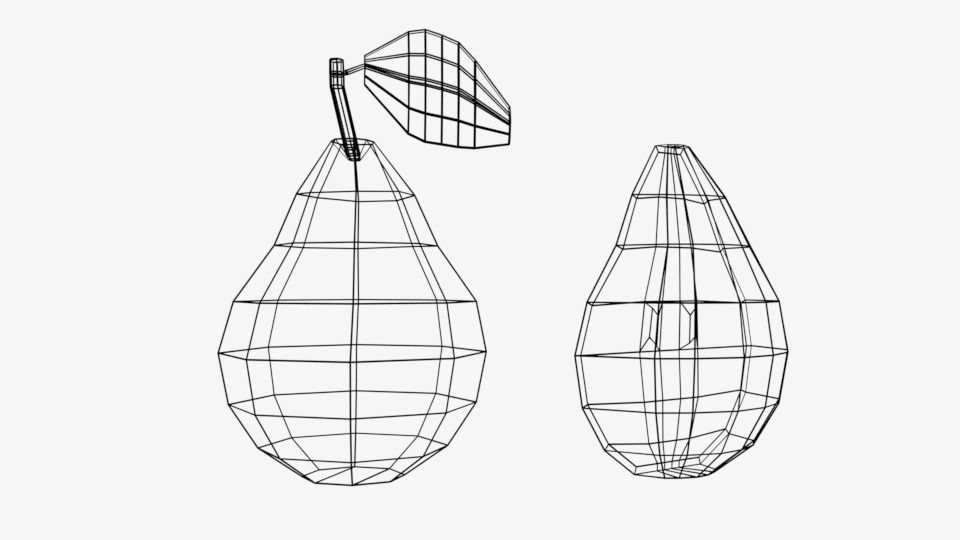 Low Poly Cartoon Pear Low-poly 3D model_6