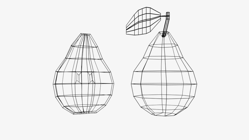 Low Poly Cartoon Pear Low-poly 3D model_5