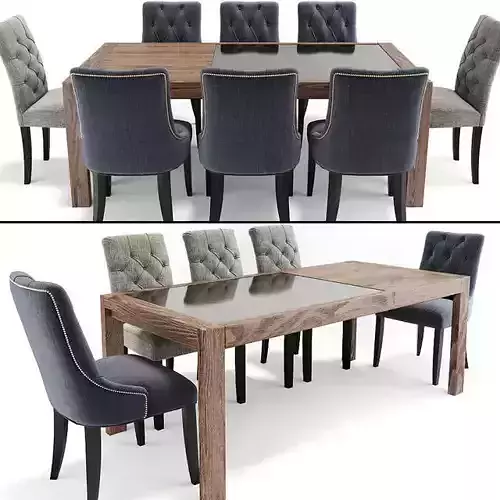 Preston Tufted Dining Table Chair set 