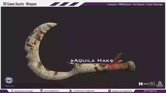 Weapon -  Aquila Hak  PRB Model Free low-poly 3D model