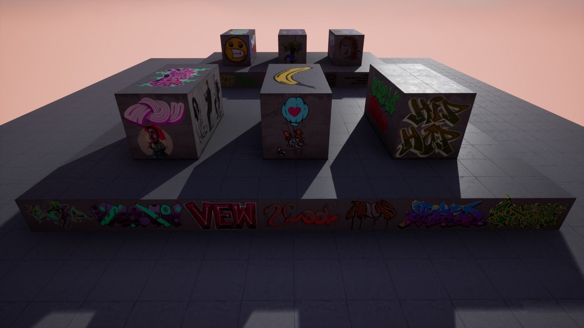 100 Procedural Graffiti for UE4 Low-poly 3D model_11