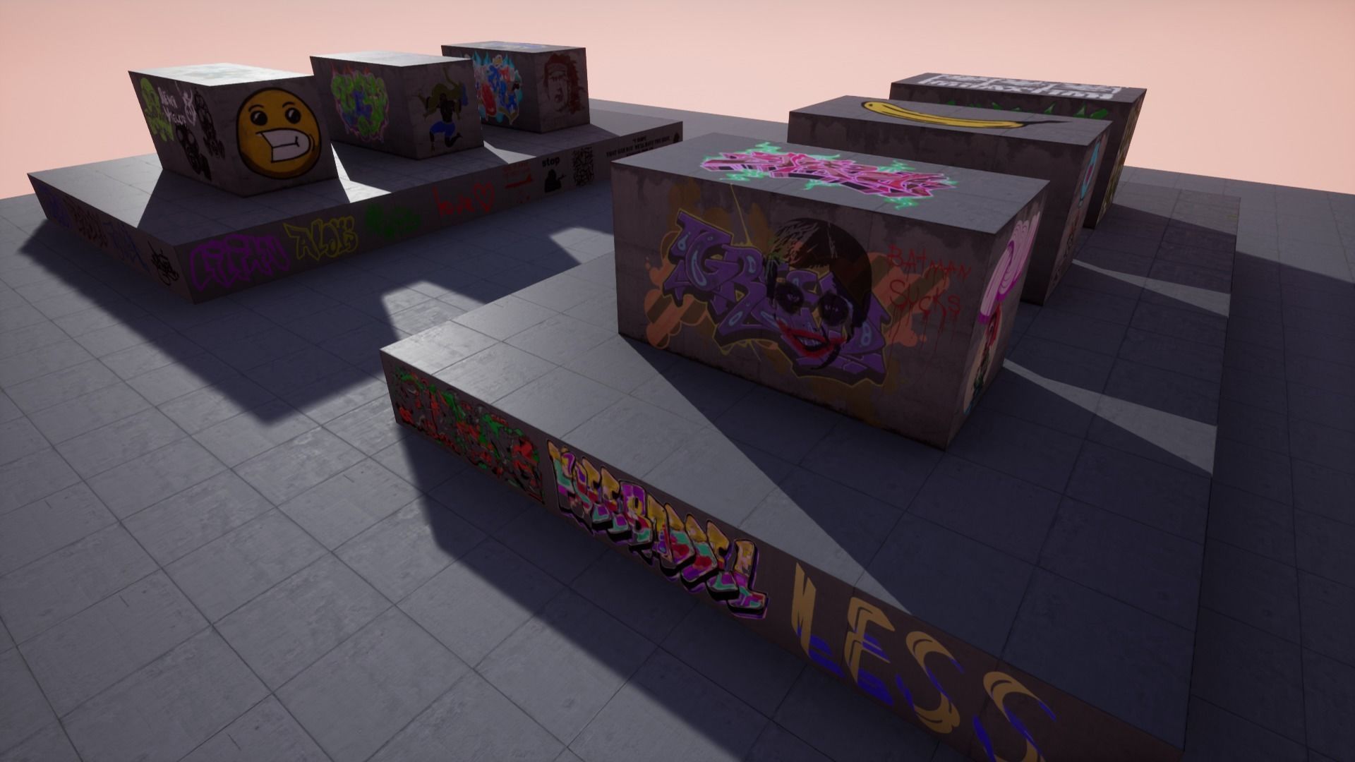 100 Procedural Graffiti for UE4 Low-poly 3D model_10