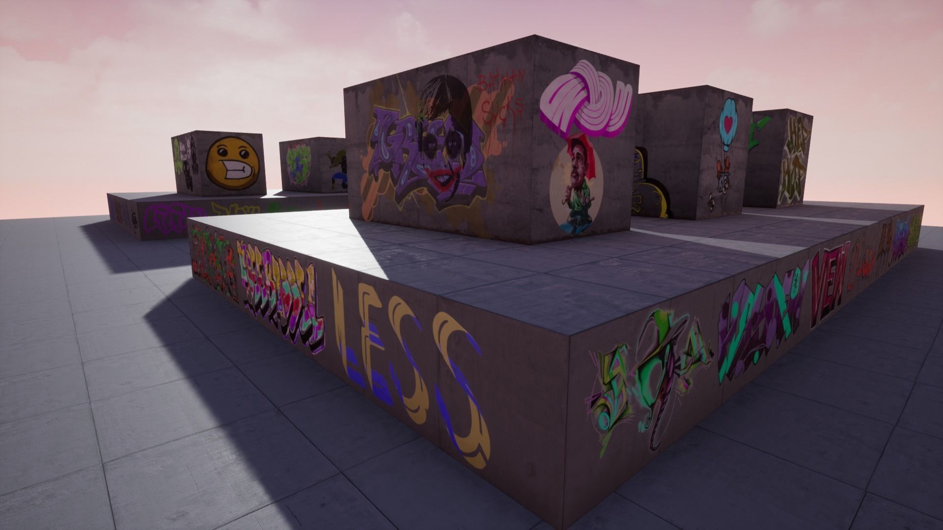 100 Procedural Graffiti for UE4 Low-poly 3D model_5