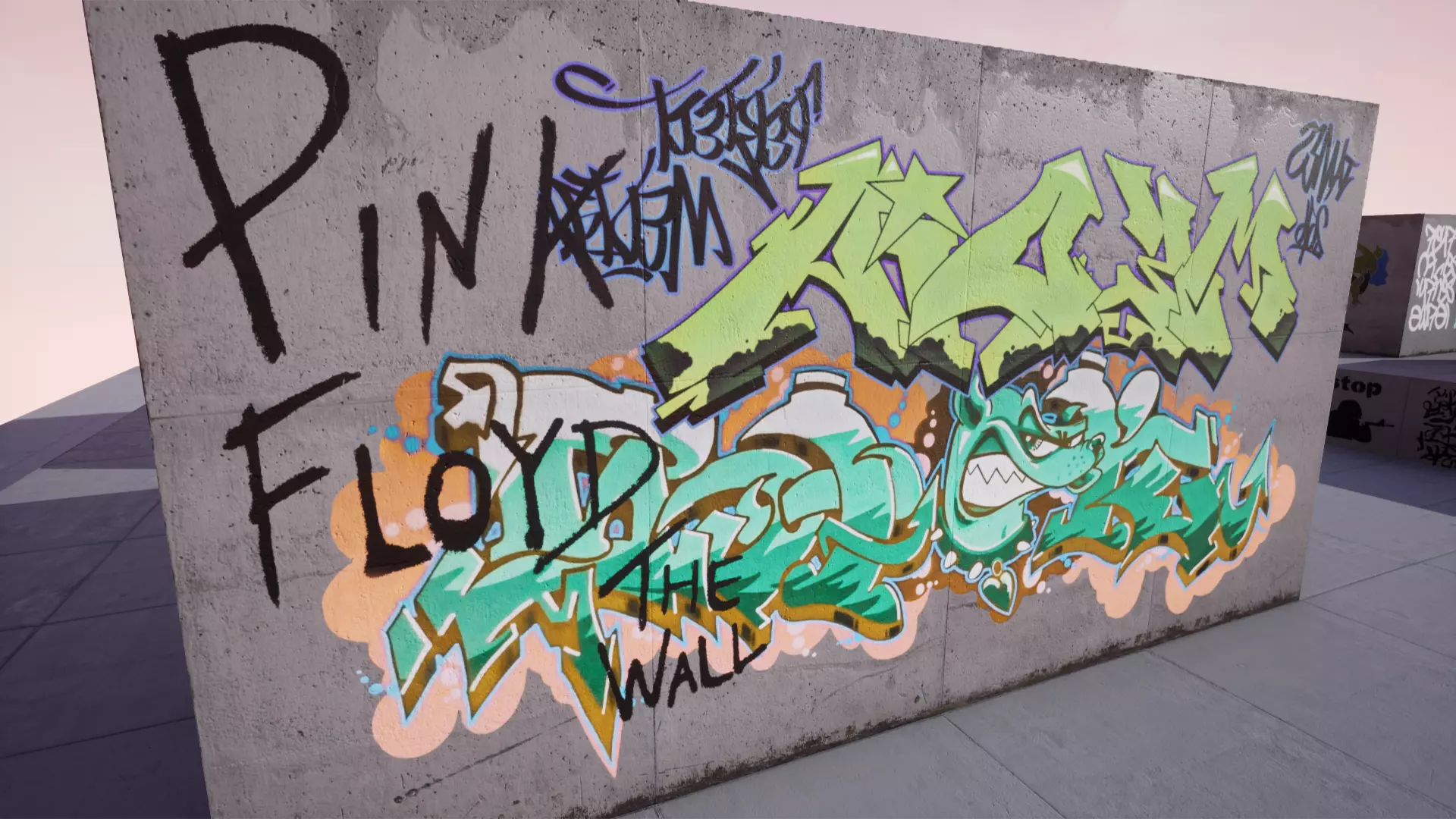 100 Procedural Graffiti for UE4 Low-poly 3D model_0
