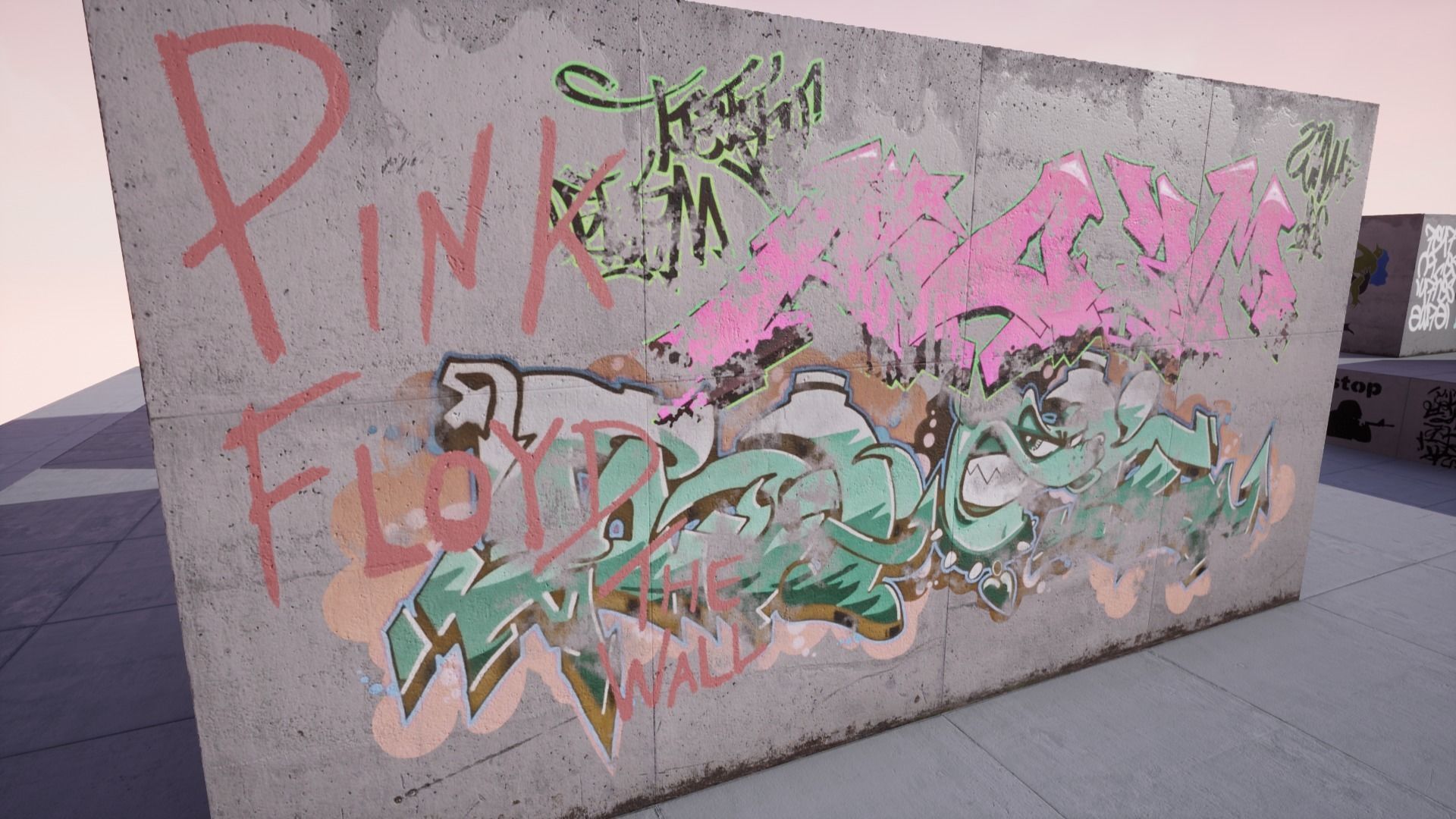 100 Procedural Graffiti for UE4 Low-poly 3D model_1