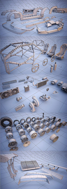 Car tuning pack 3D model_5