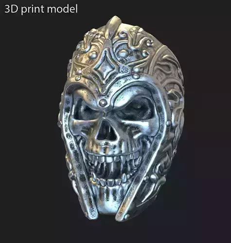 Skull ring jewelry Ancient Warrior vol1 3D print model