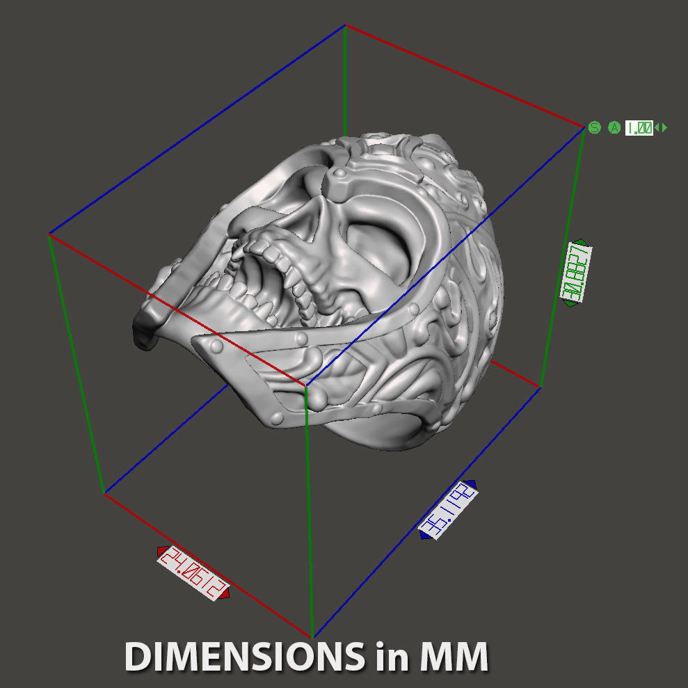 Skull ring jewelry Ancient Warrior vol1 3D print model_4