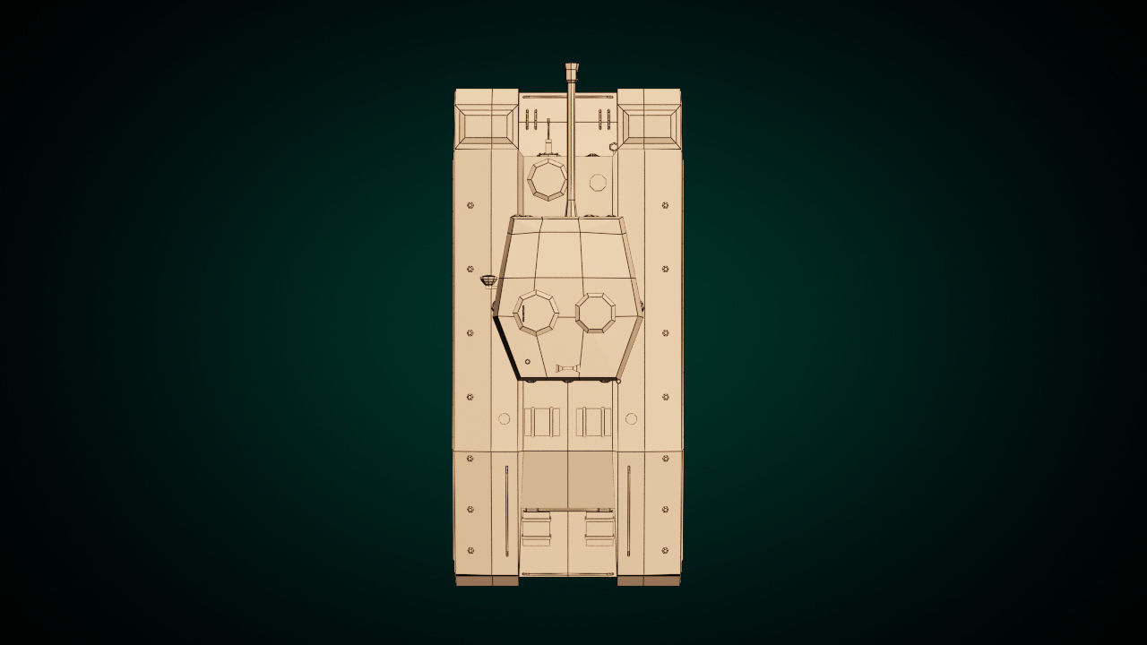 Low Poly Tank 01 Low-poly 3D model_16
