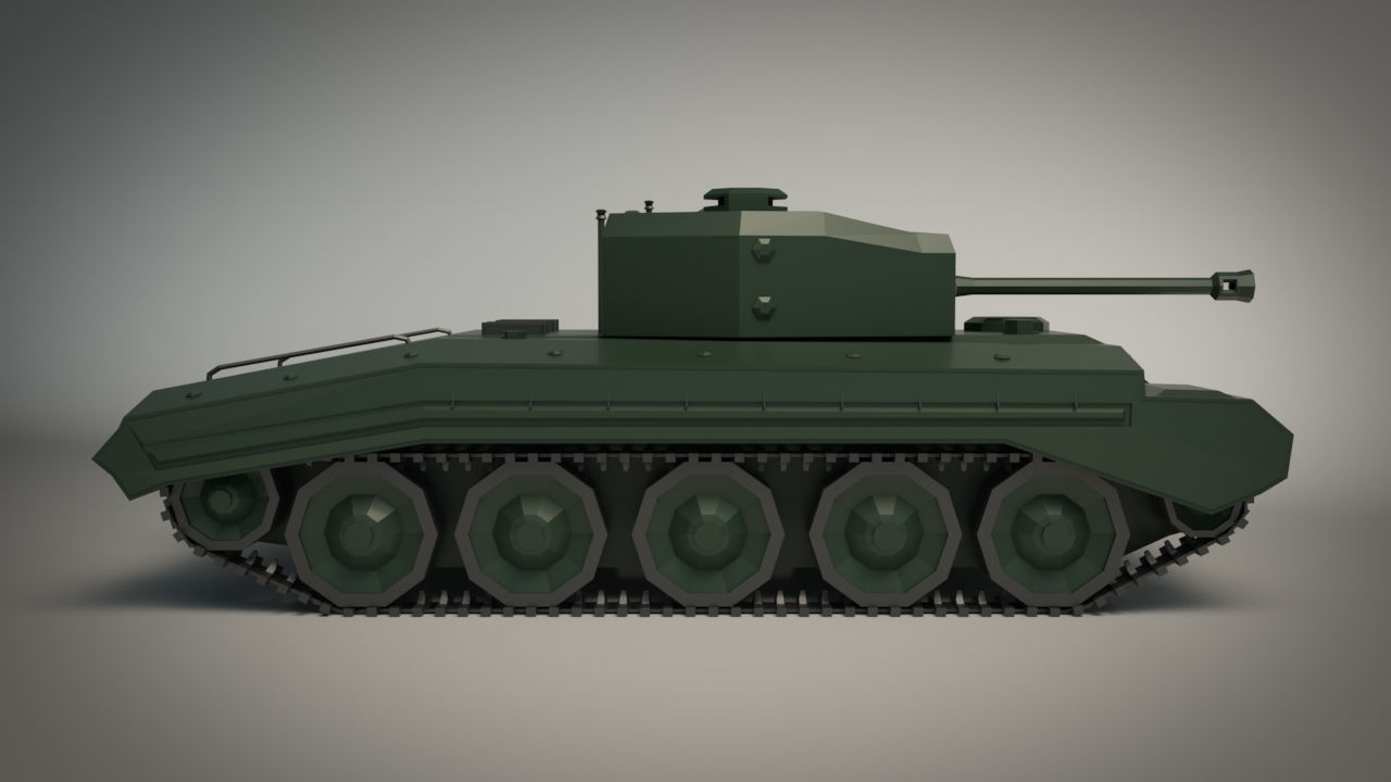 Low Poly Tank 01 Low-poly 3D model_7