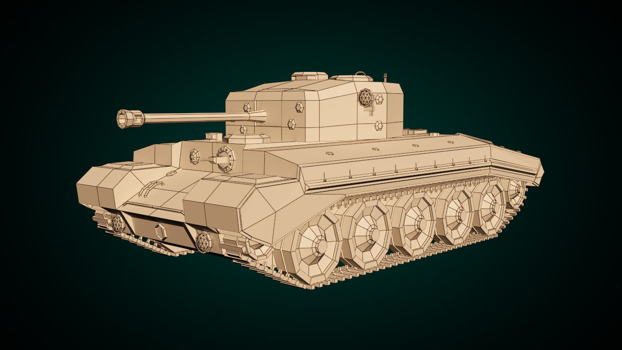 Low Poly Tank 01 Low-poly 3D model_12