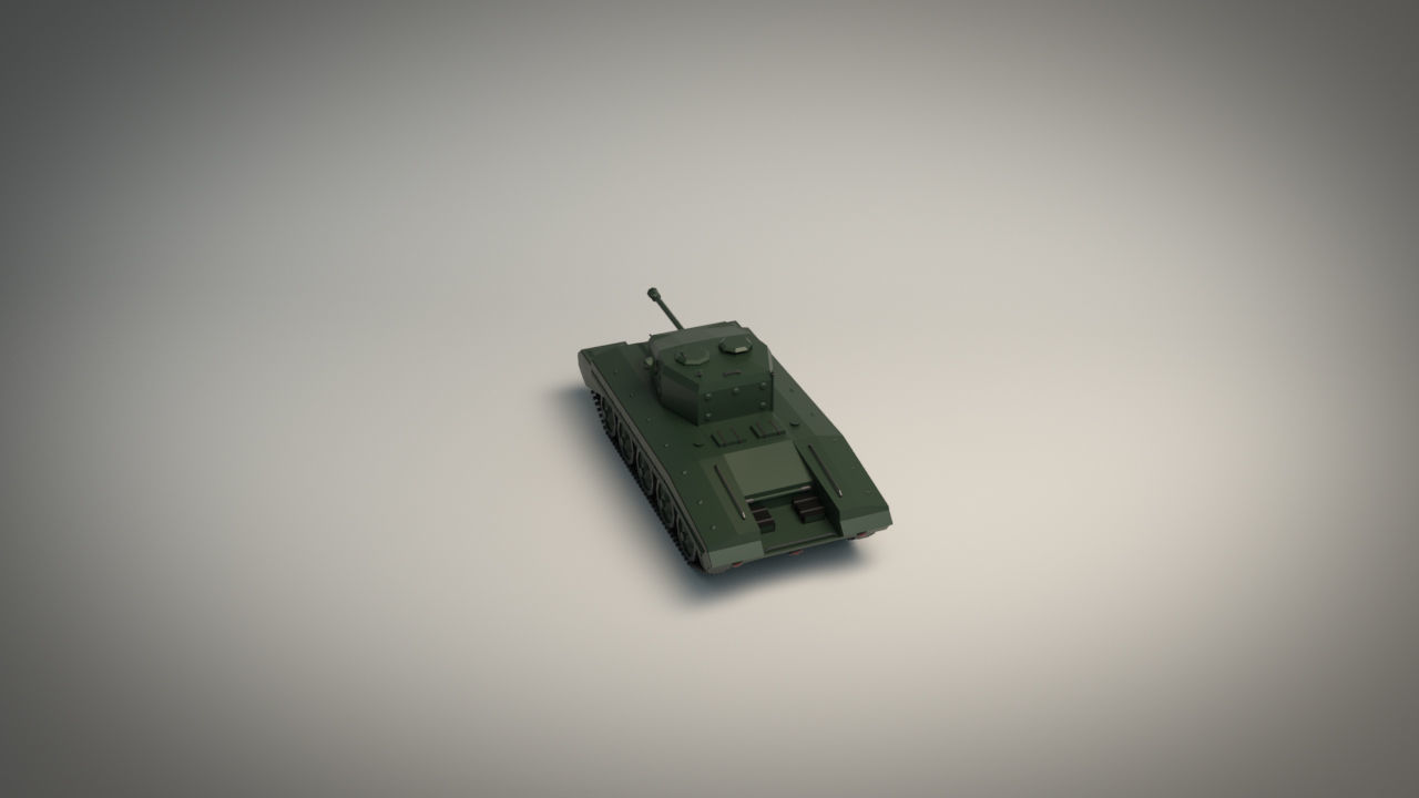Low Poly Tank 01 Low-poly 3D model_4