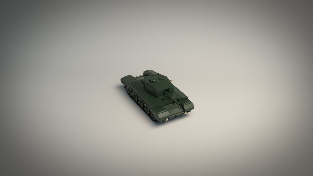 Low Poly Tank 01 Low-poly 3D model_5
