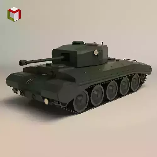 Low Poly Tank 01 Low-poly 3D model