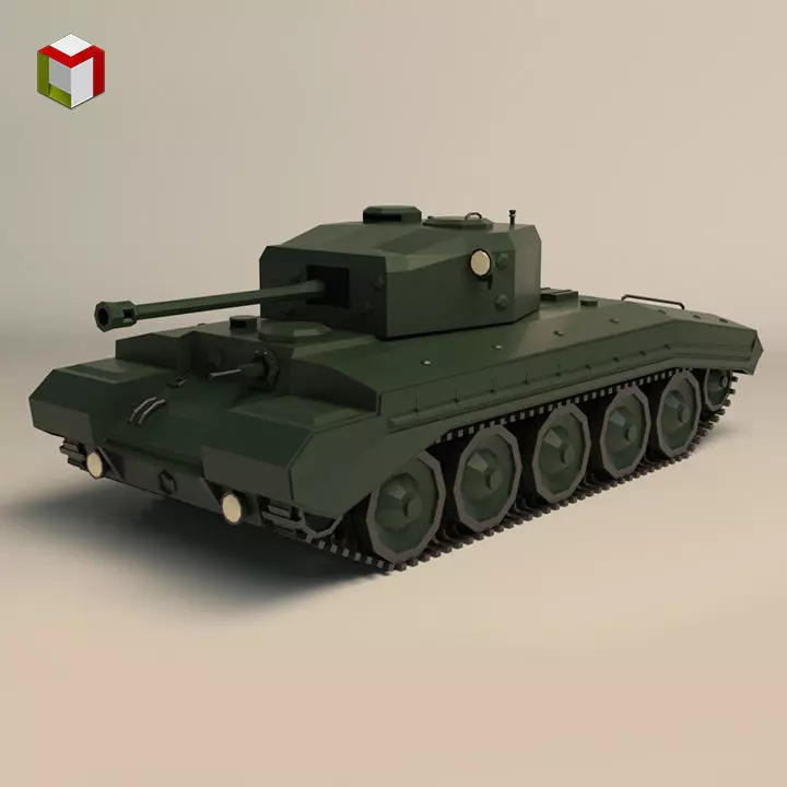 Low Poly Tank 01 Low-poly 3D model_0