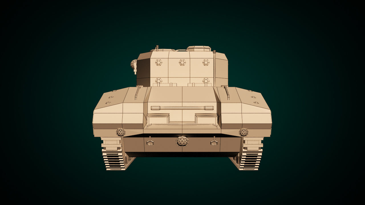 Low Poly Tank 01 Low-poly 3D model_15