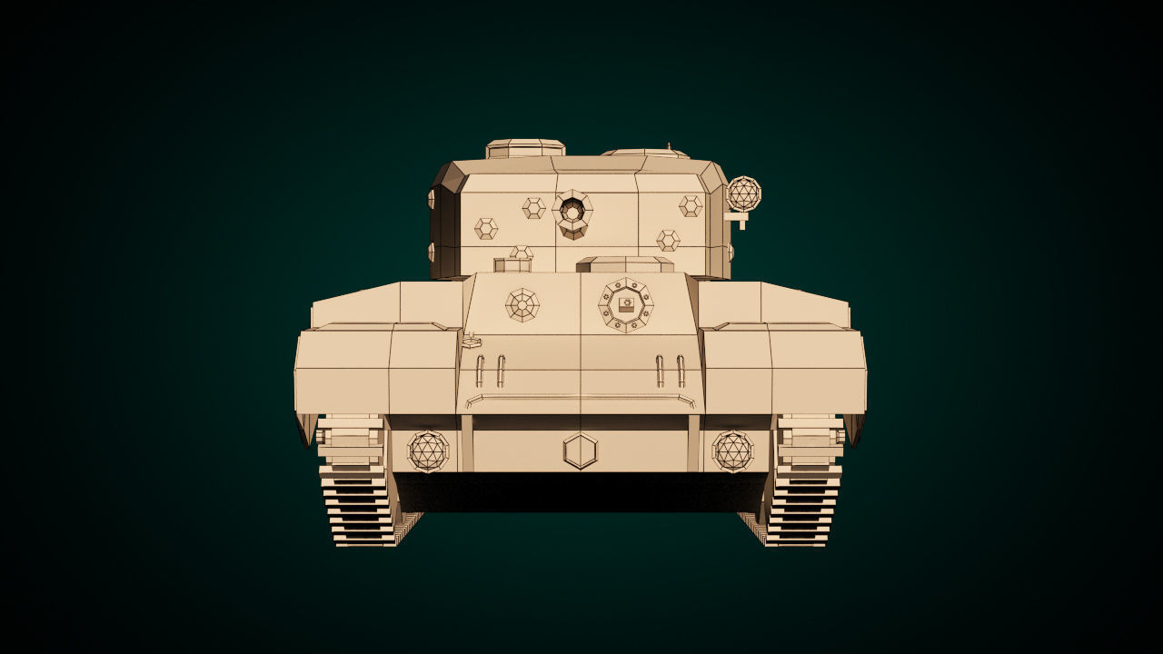 Low Poly Tank 01 Low-poly 3D model_13