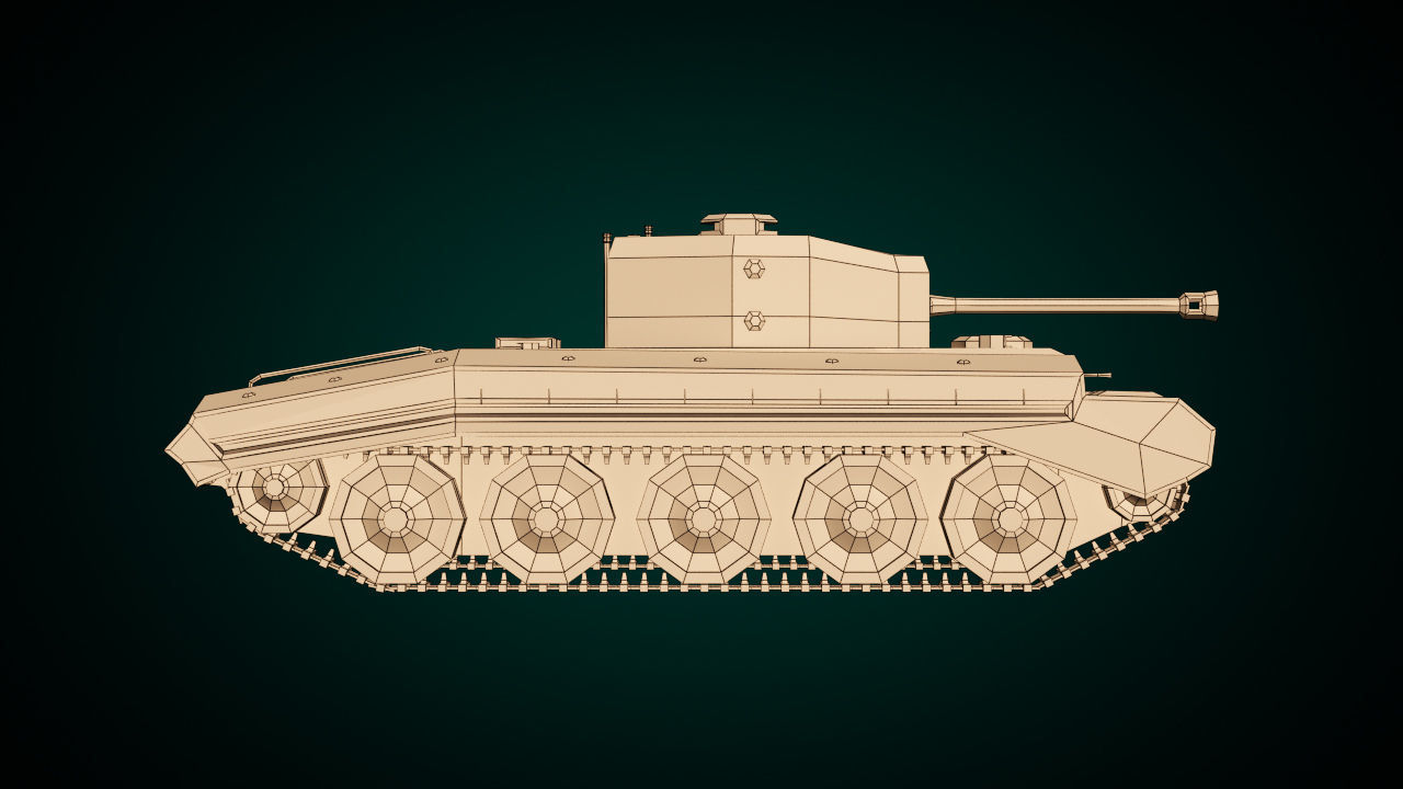 Low Poly Tank 01 Low-poly 3D model_14
