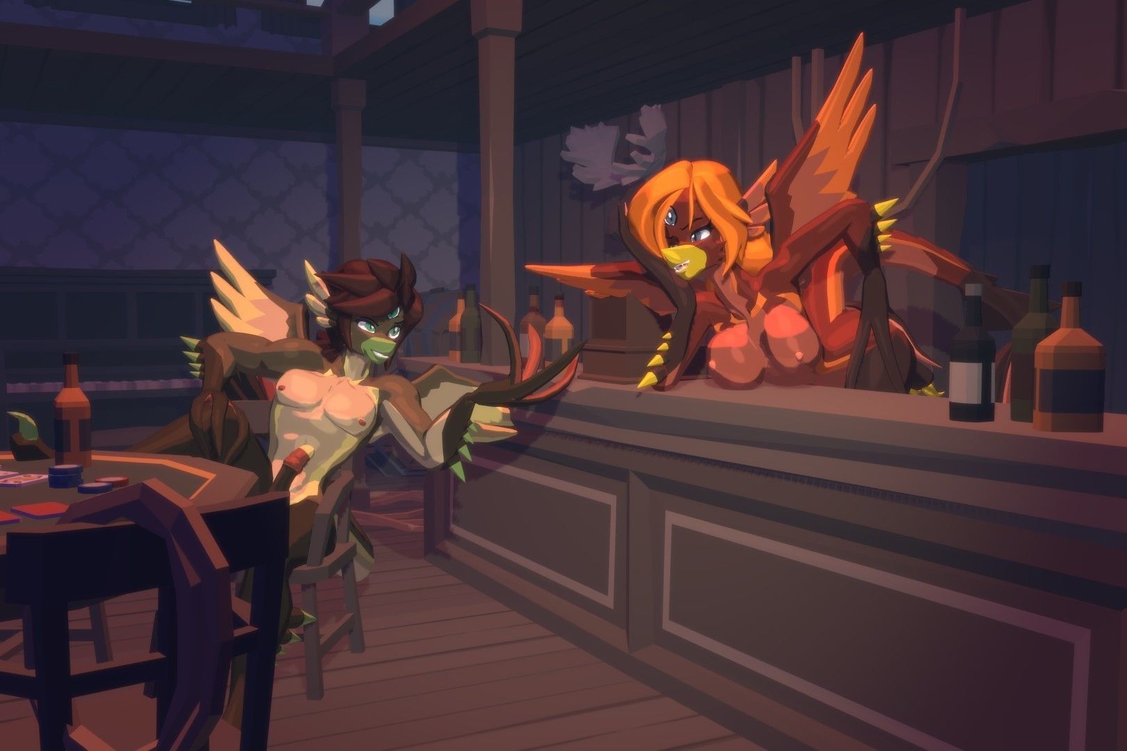 Acheron Snallygaster Nude Low-poly 3D model_5