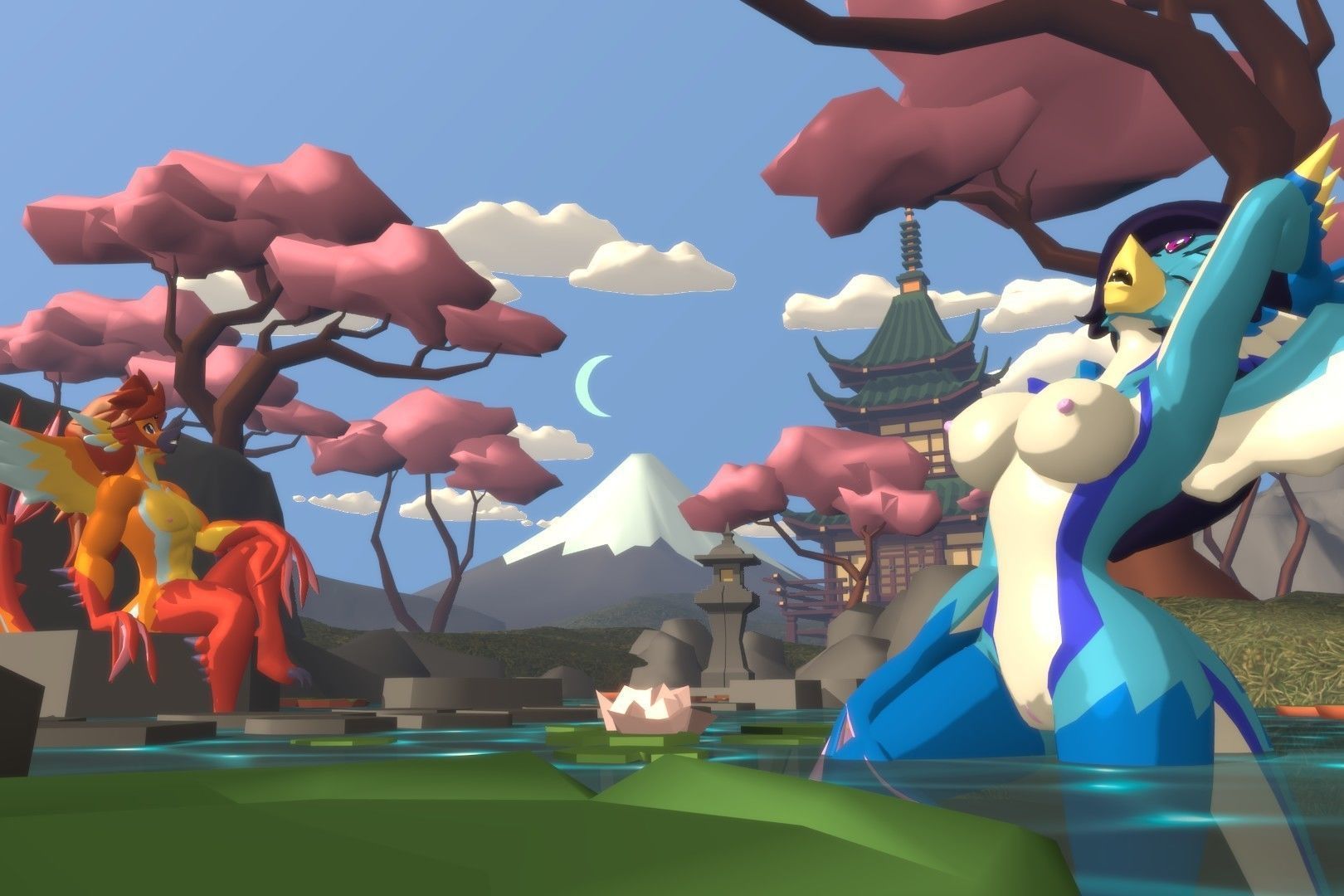 Acheron Snallygaster Nude Low-poly 3D model_9