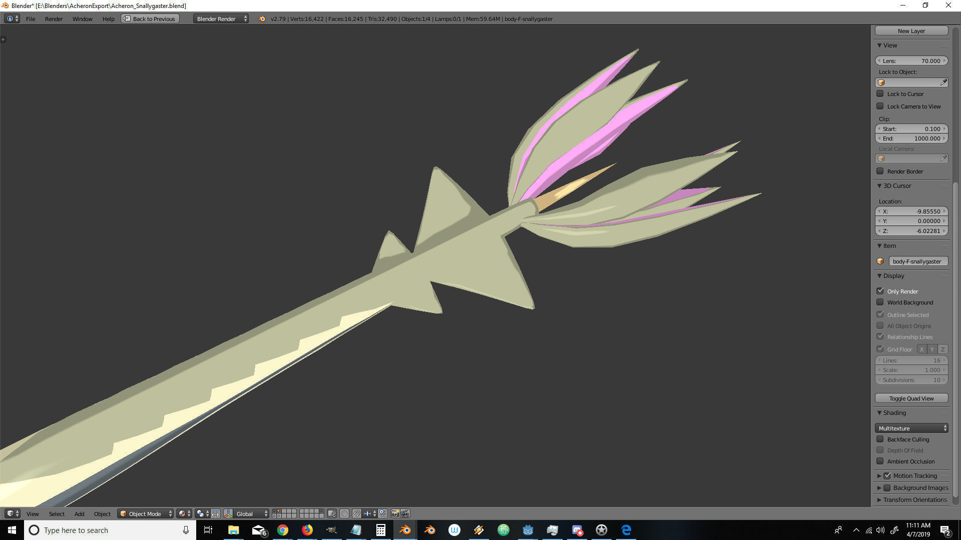 Acheron Snallygaster Nude Low-poly 3D model_15