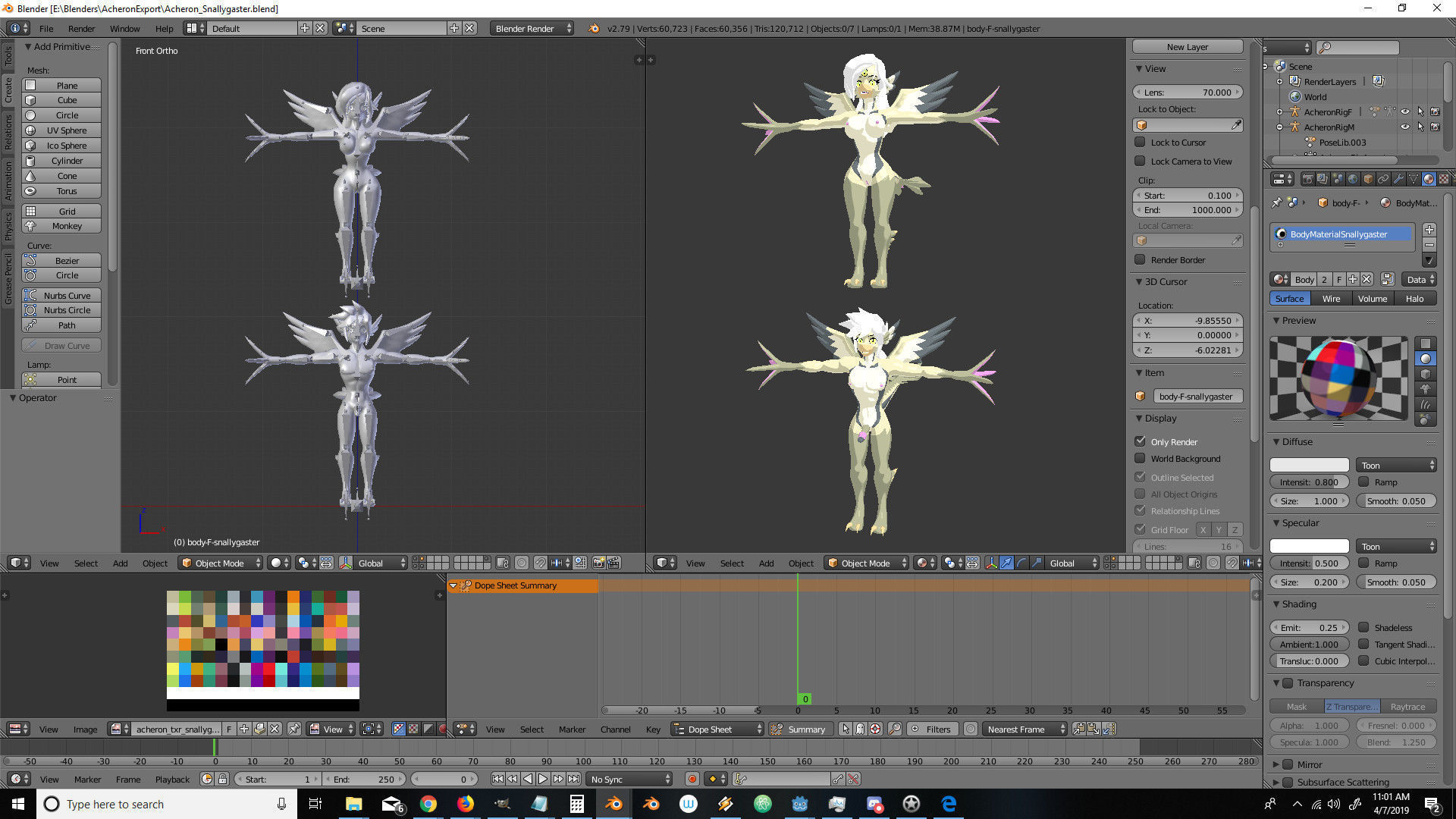 Acheron Snallygaster Nude Low-poly 3D model_12