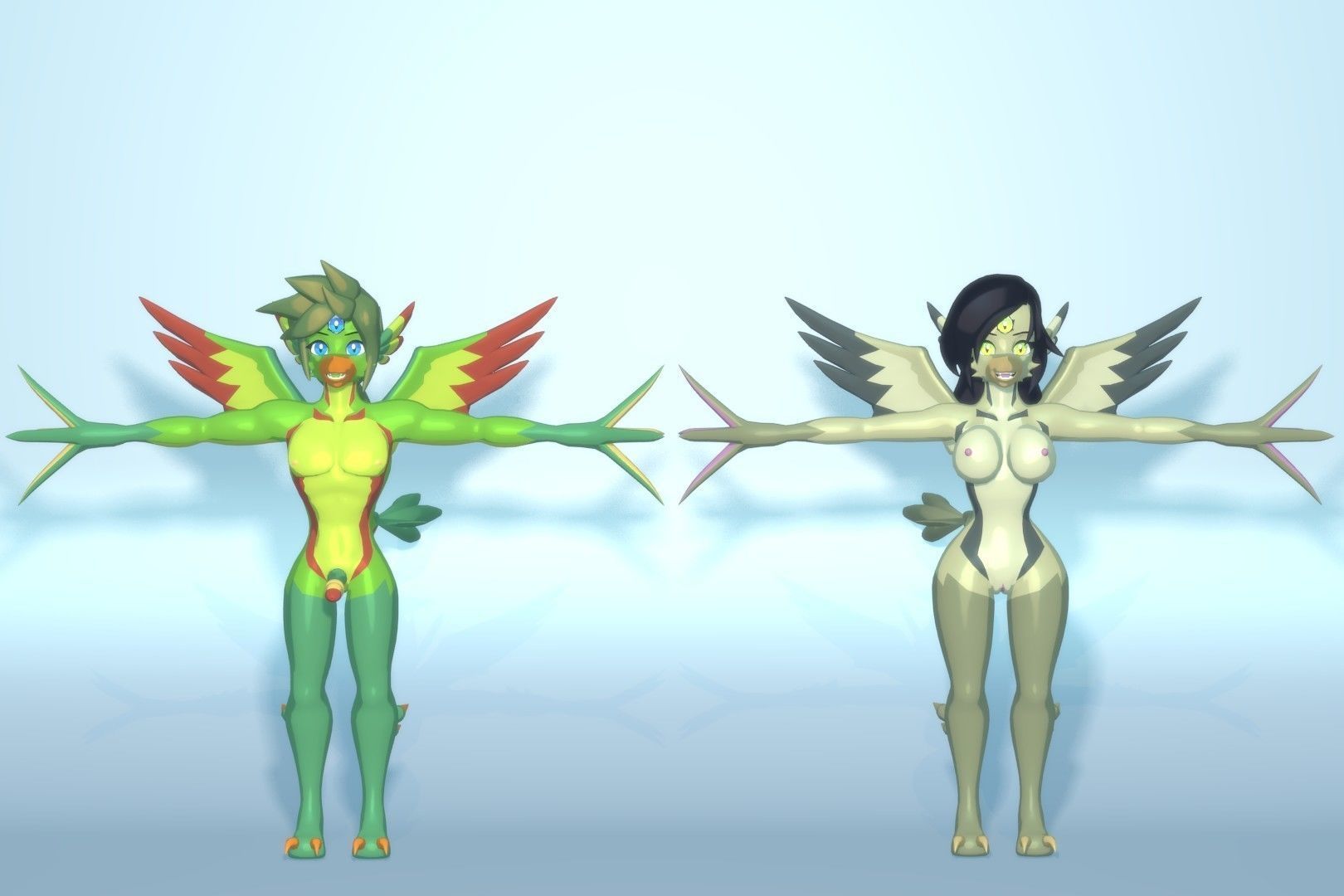 Acheron Snallygaster Nude Low-poly 3D model_19