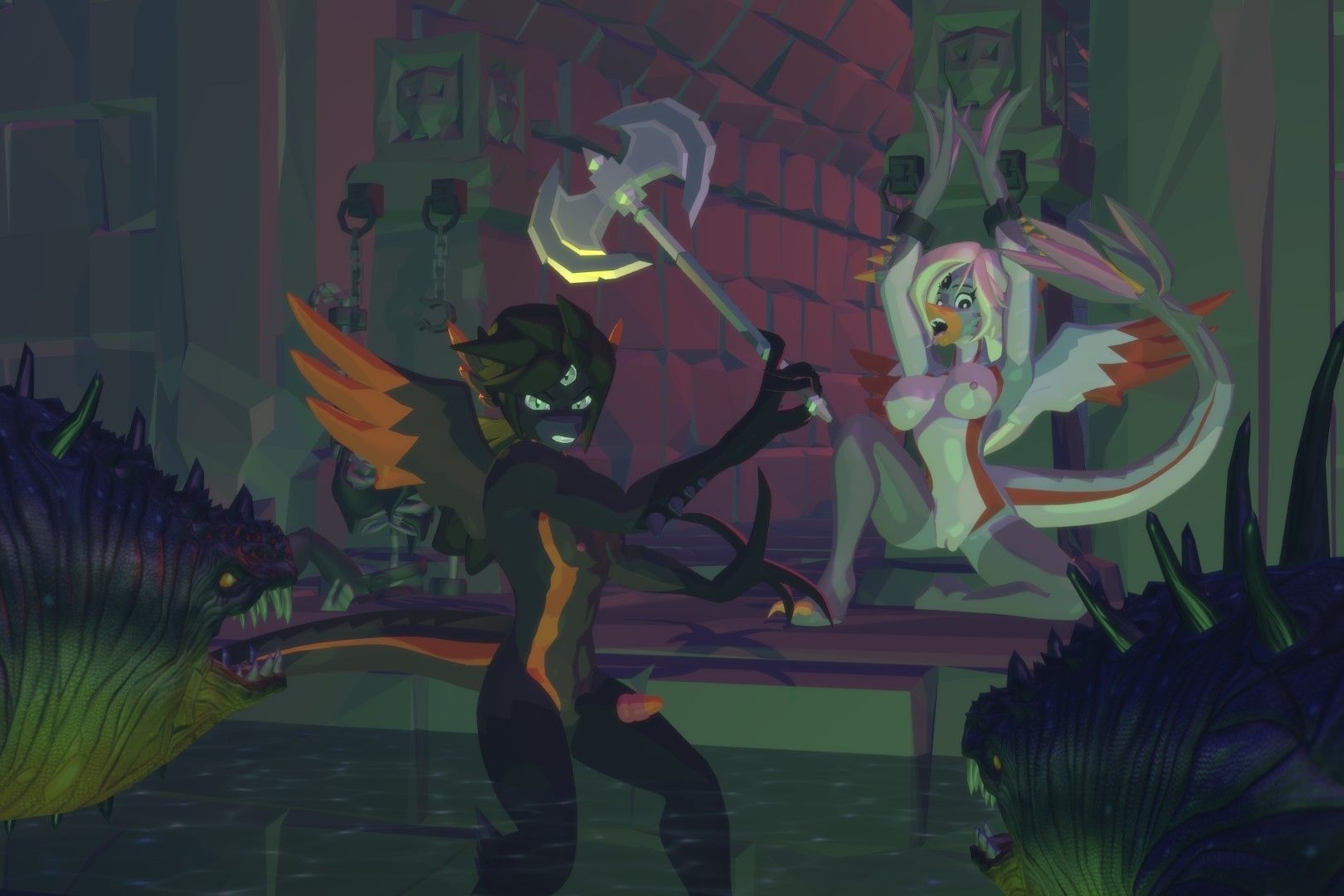 Acheron Snallygaster Nude Low-poly 3D model_6