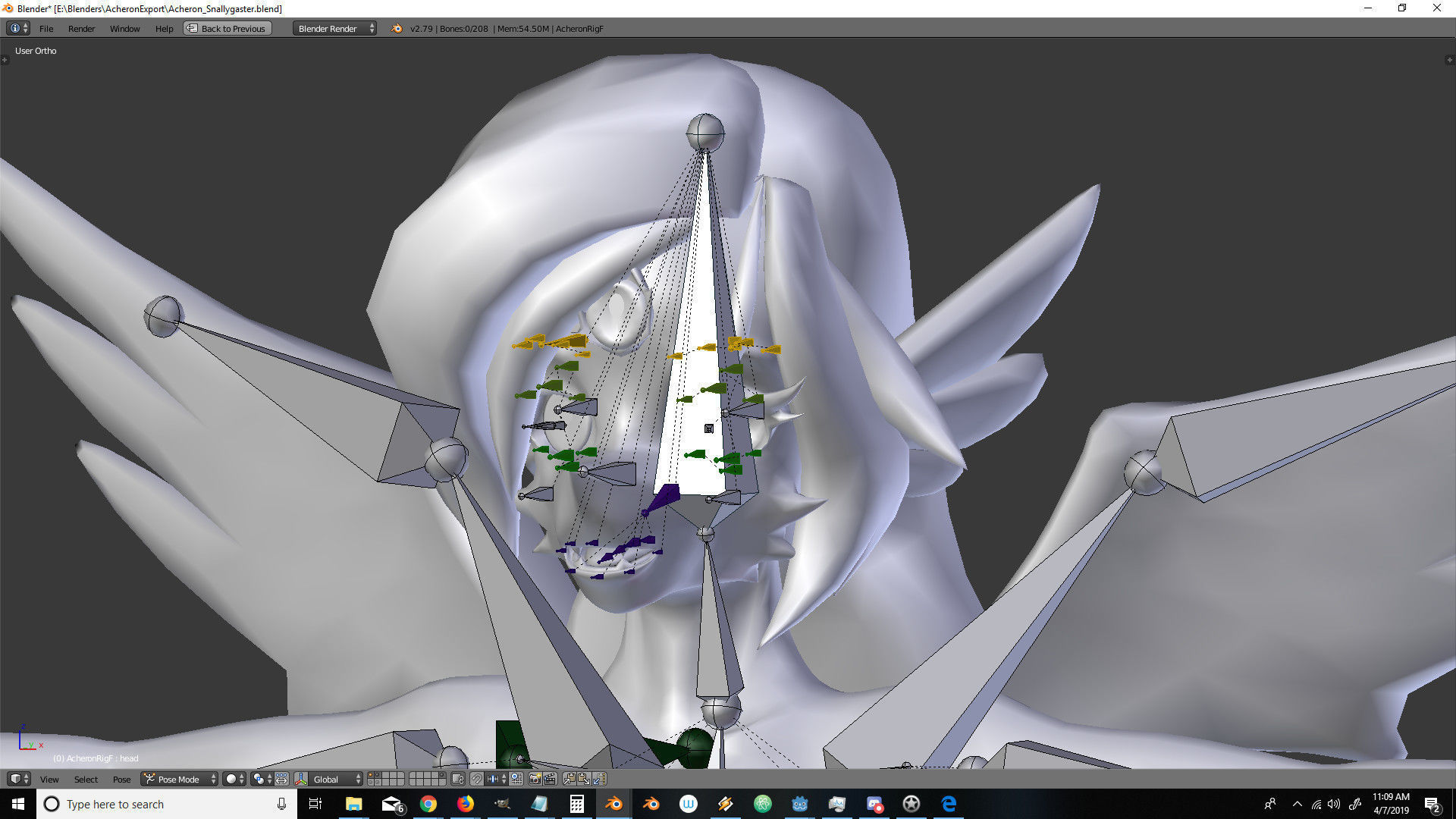 Acheron Snallygaster Nude Low-poly 3D model_11