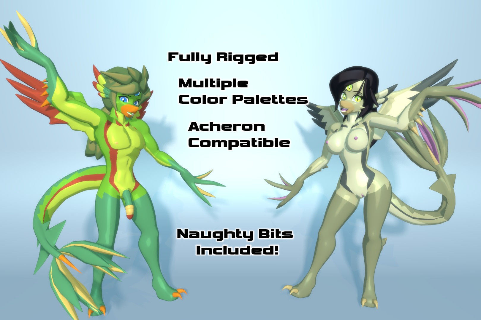 Acheron Snallygaster Nude Low-poly 3D model_1