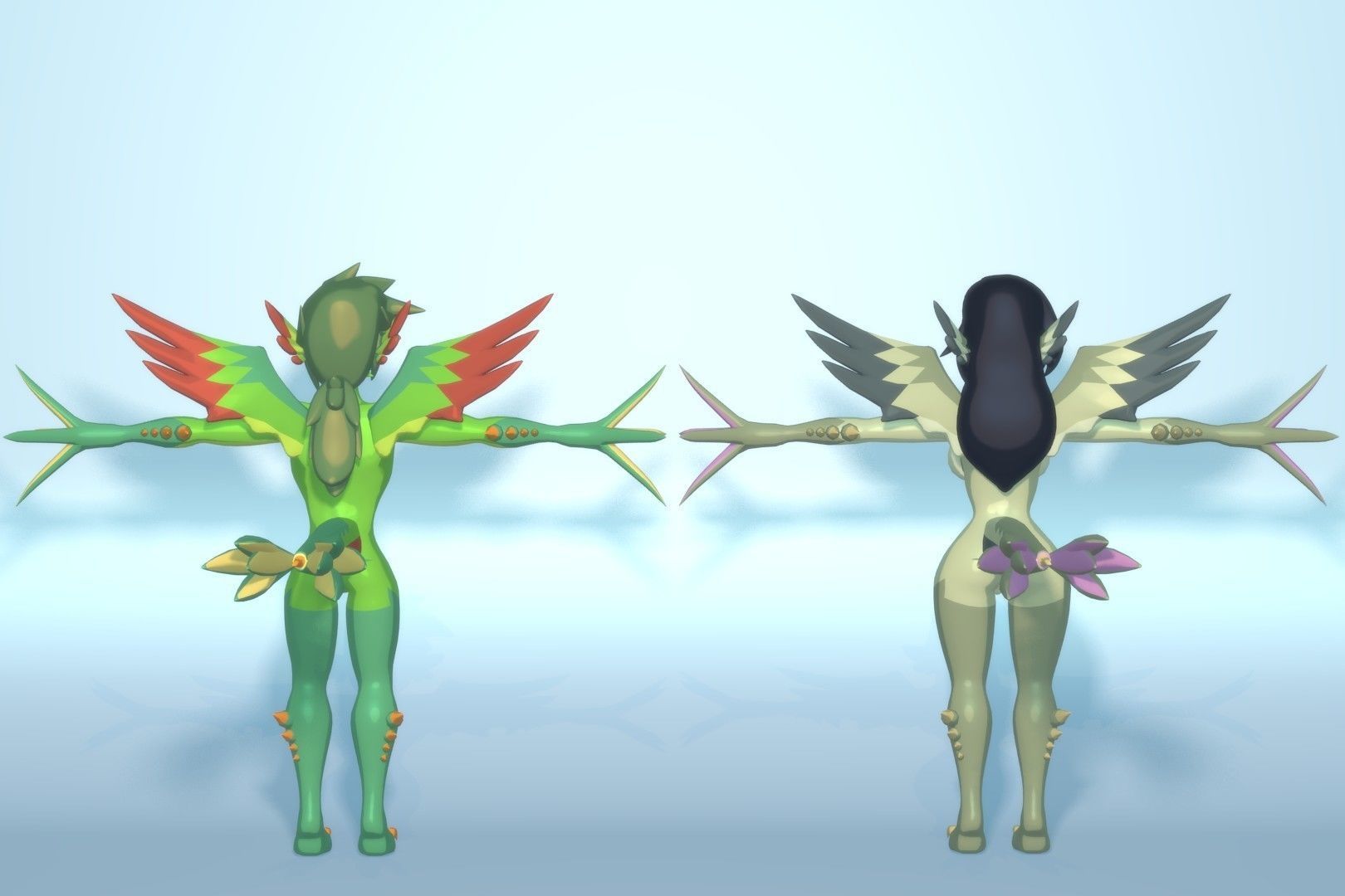 Acheron Snallygaster Nude Low-poly 3D model_23