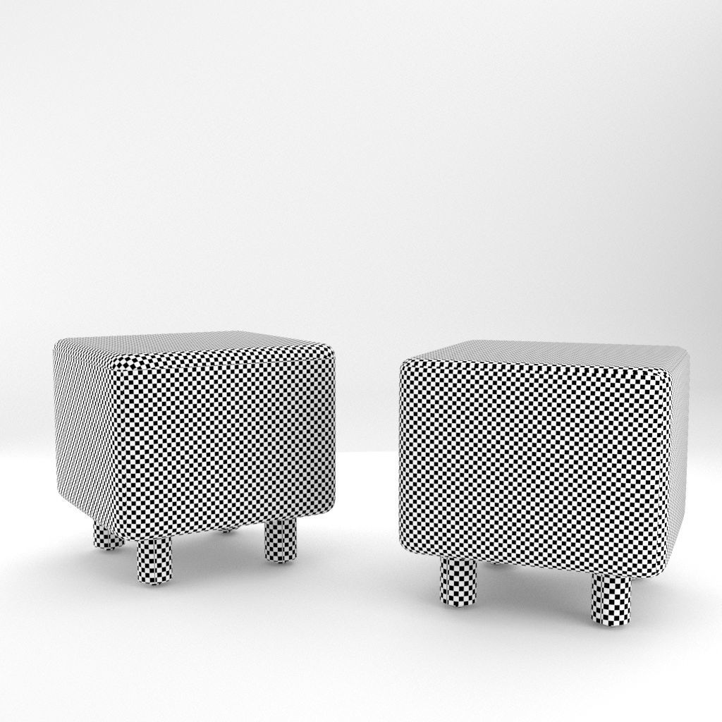 Two ottomans 3D model_7