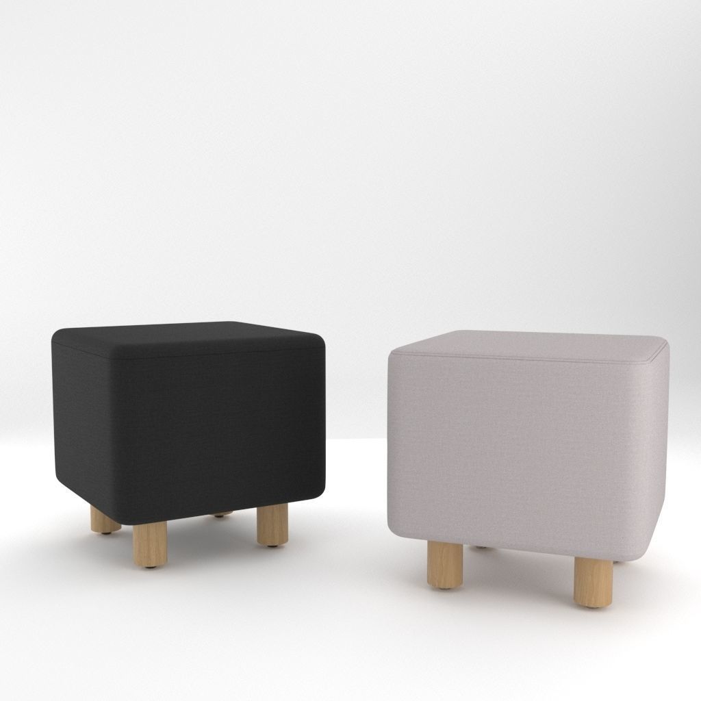Two ottomans 3D model_6